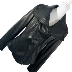 MICHAEL KORS! RICH BLACK ULTRA SOFT & SUPPLE GENUINE LEATHER JACKET, COAT! SZ XL